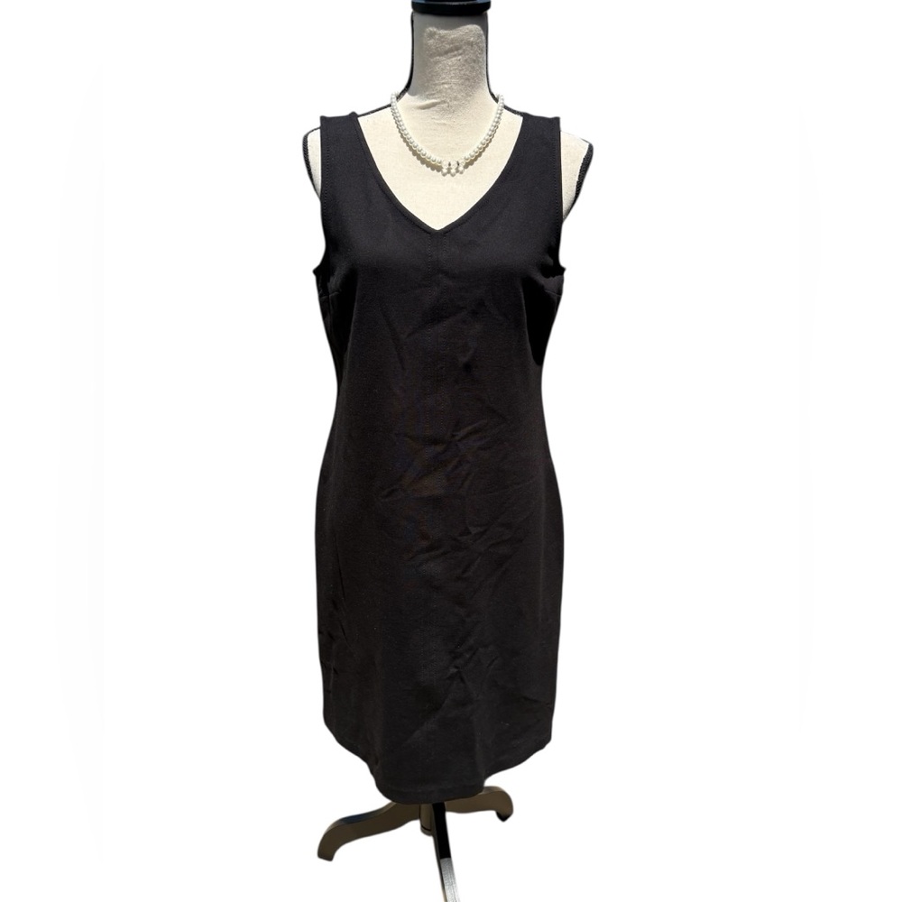 NET Talbots black sleeveless stretch cotton Dress Sz 10